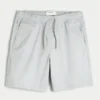 Pantaloni scurți din twill, peste genunchi, cu elastic Pantaloni scurți din twill, peste genunchi, cu elastic