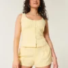 Pantaloni scurți Hollister Livvy din amestec de in, cu talie joasă Pantaloni scurți Hollister Livvy din amestec de in, cu talie joasă