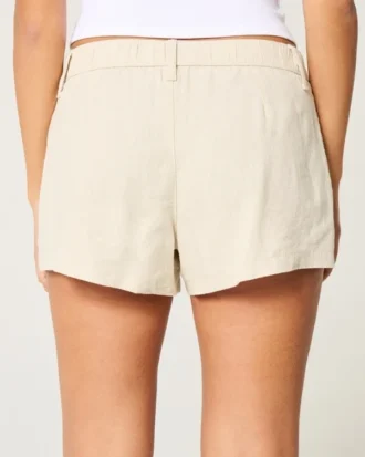 Pantaloni scurți Hollister Livvy din amestec de in, cu talie joasă, 3″