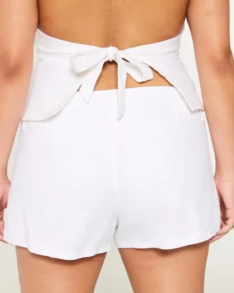 Pantaloni scurți Hollister Livvy din amestec de in, cu talie joasă, 3″
