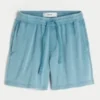 Pantaloni scurți largi din fleece, peste genunchi Pantaloni scurți largi din fleece, peste genunchi