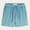 Pantaloni scurți largi din fleece, peste genunchi Pantaloni scurți largi din fleece, peste genunchi
