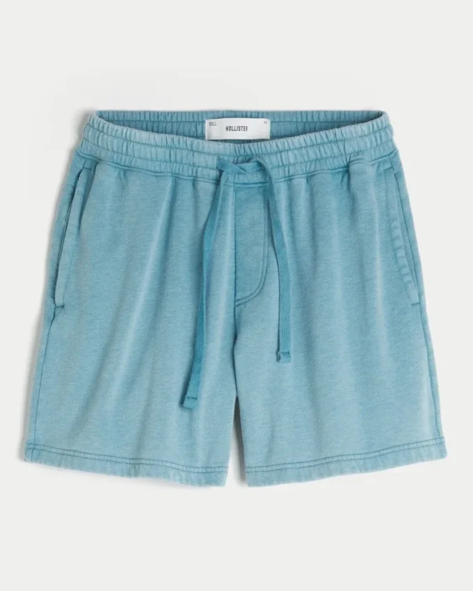 Pantaloni scurți largi din fleece, peste genunchi Pantaloni scurți largi din fleece, peste genunchi