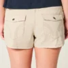 Pantaloni scurți mini din twill kaki cu talie ultra joasă Pantaloni scurți mini din twill kaki cu talie ultra joasă