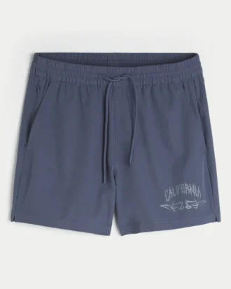 Pantaloni scurți sport cu imprimeu până la jumătatea coapsei