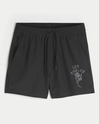 Pantaloni scurți sport cu imprimeu până la jumătatea coapsei