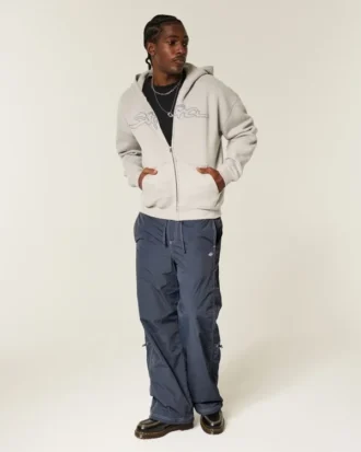 Pantaloni super largi din nailon