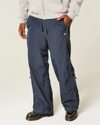 Pantaloni super largi din nailon