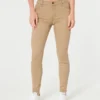 Pantaloni super skinny kaki cu talie înaltă Pantaloni super skinny kaki cu talie înaltă