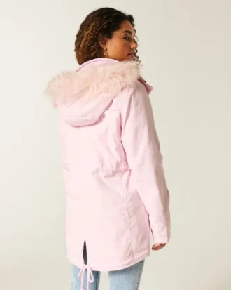 Parka căptușită cu blană artificială
