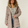 Parka matlasată cu căptușeală din blană artificială Parka matlasată cu căptușeală din blană artificială