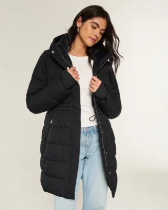 Parka matlasată cu căptușeală din blană artificială
