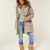 Parka matlasată cu căptușeală din blană artificială Parka matlasată cu căptușeală din blană artificială