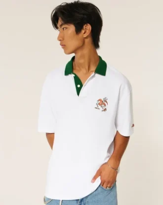 Polo cu grafică Boxy University of Miami Hurricanes