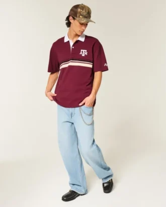 Polo cu imprimeu Texas A&M University