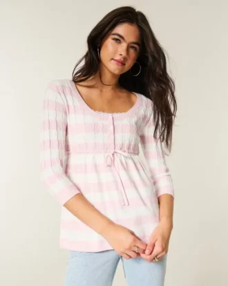 Pulover babydoll tricotat