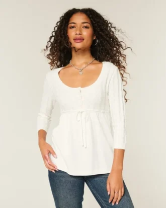 Pulover babydoll tricotat Pulover babydoll tricotat