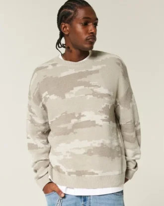 Pulover Boxy Camo Crew
