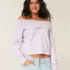 Pulover confortabil Hollister Cloud Foldover Off-the-Shoulder Pulover confortabil Hollister Cloud Foldover Off-the-Shoulder