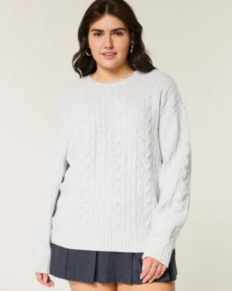 Pulover confortabil Hollister cu model tricotat