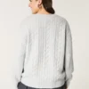 Pulover confortabil Hollister cu model tricotat Pulover confortabil Hollister cu model tricotat