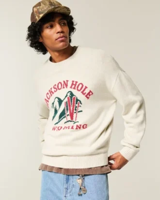 Pulover cu imprimeu Boxy Jackson Hole