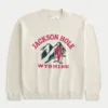Pulover cu imprimeu Boxy Jackson Hole