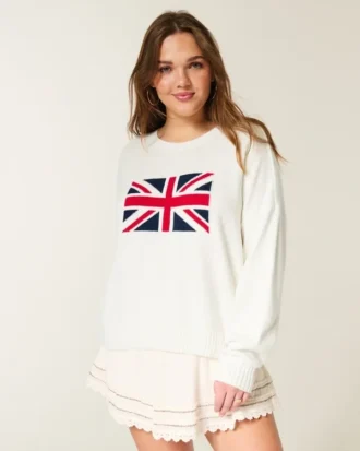 Pulover cu imprimeu Union Jack