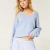 Pulover oversized cu guler în V Hollister Comfy Cloud Pulover oversized cu guler în V Hollister Comfy Cloud