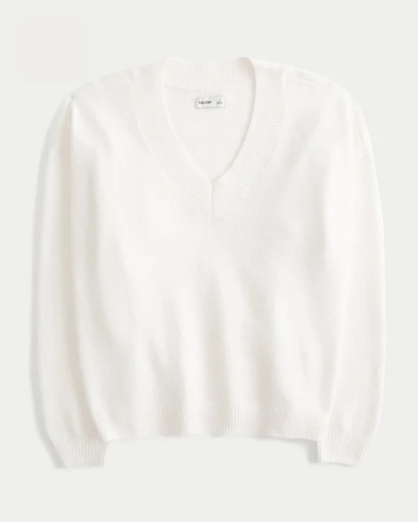 Pulover oversized cu guler în V Hollister Comfy Cloud Pulover oversized cu guler în V Hollister Comfy Cloud