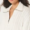 Pulover oversized cu jumătate de fermoar și tricotaj în zig-zag Pulover oversized cu jumătate de fermoar și tricotaj în zig-zag