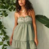 Rochie babydoll fără bretele, brodată Rochie babydoll fără bretele, brodată