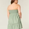Rochie babydoll fără bretele, brodată Rochie babydoll fără bretele, brodată