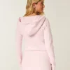 Rochie cu glugă și mâneci lungi din fleece Rochie cu glugă și mâneci lungi din fleece