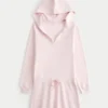 Rochie cu glugă și mâneci lungi din fleece Rochie cu glugă și mâneci lungi din fleece