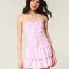 Rochie fustă-pantalon din tricot fără bretele Rochie fustă-pantalon din tricot fără bretele