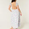 Rochie maxi cu mâneci scurte și spate decupat Rochie maxi cu mâneci scurte și spate decupat