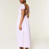 Rochie maxi cu mâneci scurte și spate decupat Rochie maxi cu mâneci scurte și spate decupat
