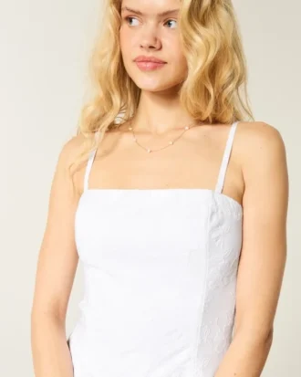 Rochie maxi fără bretele, brodată