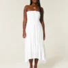Rochie maxi fără bretele, cu smocuri Rochie maxi fără bretele, cu smocuri