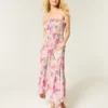 Rochie maxi fără bretele, cu smocuri Rochie maxi fără bretele, cu smocuri