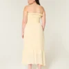 Rochie maxi fără bretele, cu smocuri Rochie maxi fără bretele, cu smocuri
