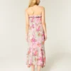 Rochie maxi fără bretele, cu smocuri Rochie maxi fără bretele, cu smocuri