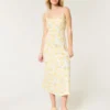 Rochie midi cu spate deschis din amestec de in Rochie midi cu spate deschis din amestec de in