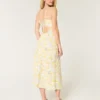 Rochie midi cu spate deschis din amestec de in Rochie midi cu spate deschis din amestec de in