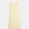 Rochie midi cu spate deschis din amestec de in Rochie midi cu spate deschis din amestec de in