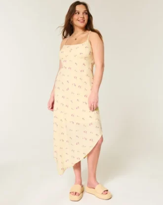 Rochie midi cu tiv asimetric