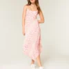 Rochie midi cu tiv asimetric Rochie midi cu tiv asimetric