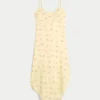 Rochie midi cu tiv asimetric Rochie midi cu tiv asimetric