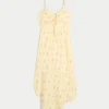 Rochie midi cu tiv asimetric Rochie midi cu tiv asimetric
